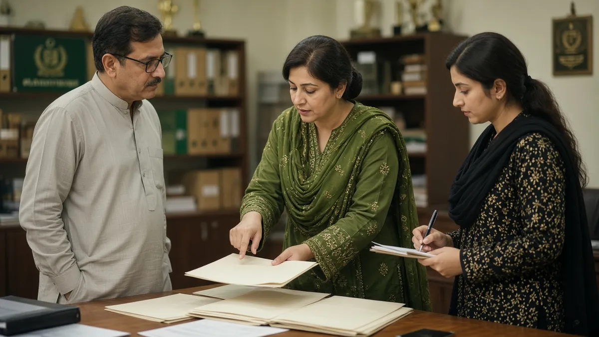 Team reviewing documents