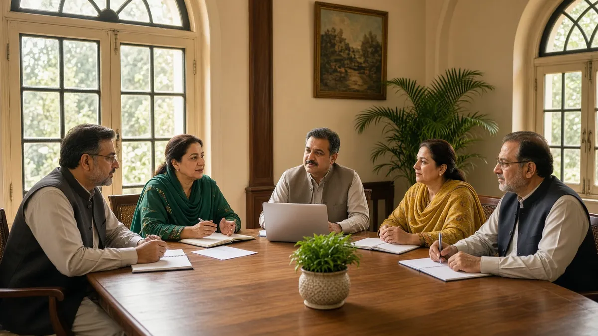 Team meeting at an office table